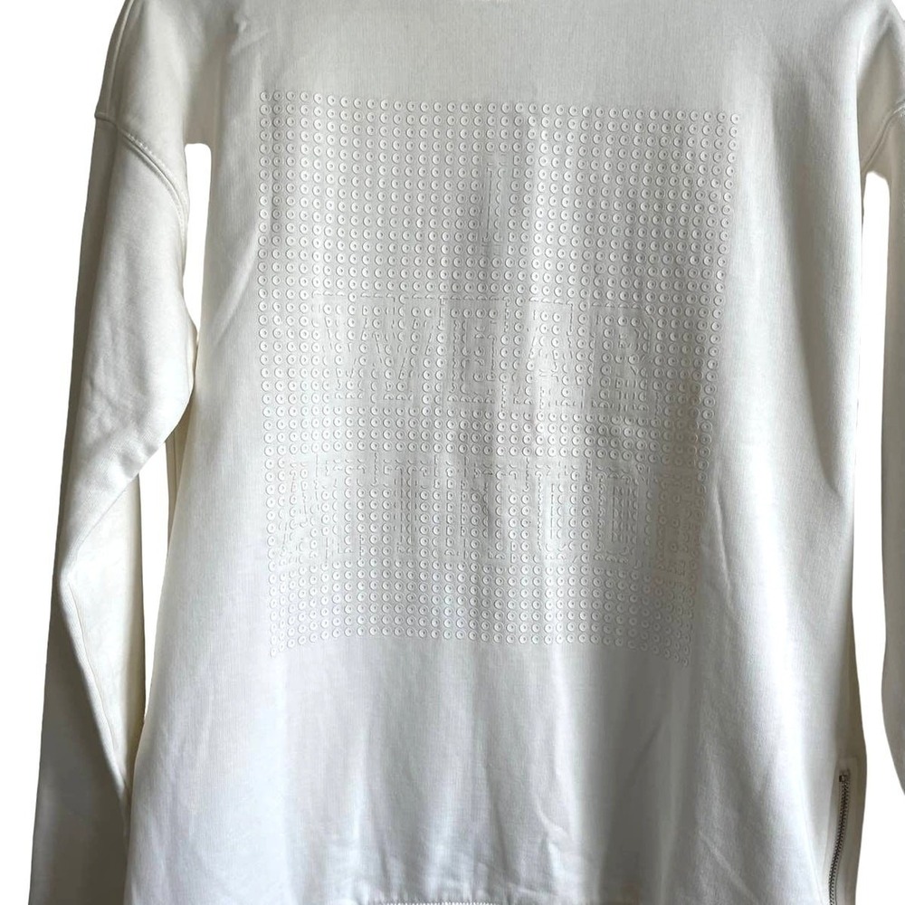 Noisy May Cream‎ Textured Mock Neck Sweatshirt XS Side Zip Minimalist Scandi Top - Picture 4 of 11